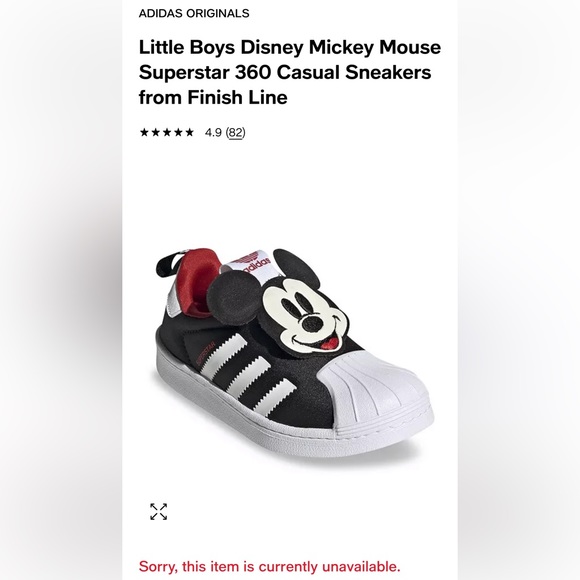 Adidas Disney Mickey Mouse Superstar 360 Sneakers - Kids Size 6.5 - Picture 7 of 7